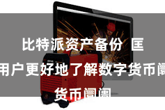 比特派资产备份  匡助用户更好地了解数字货币阛阓